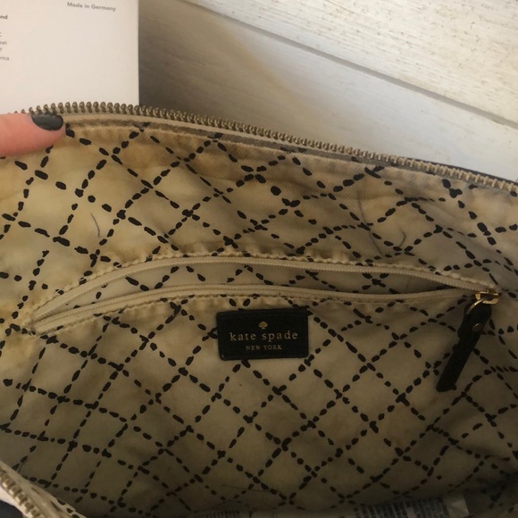 Kate Spade leather cream and navy purse - Picture 4 of 5